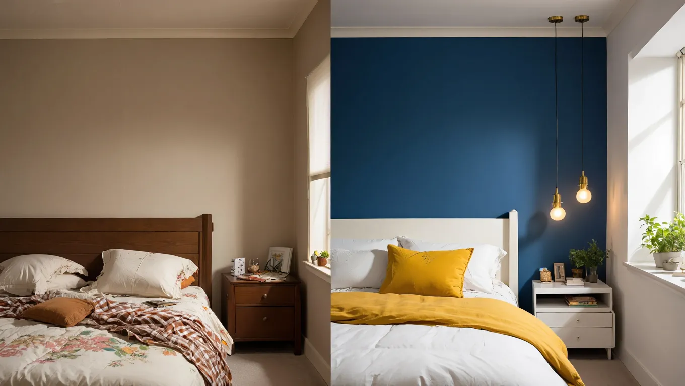 Bedroom redesign with new color scheme